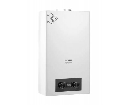 Колонка газовая KOER 20 кВт KWH.G0110 WHITE Белая дымоходная батарейки