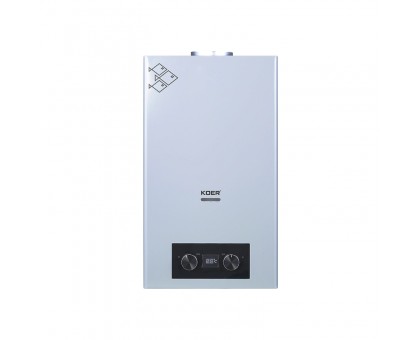 ﻿Газовая колонка дымоходная KOER 20 кВт KWH.G0110 GRAY серая батарейки