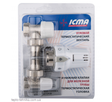 Комплект термостатический угловой ICMA № KTE 986 +774 +805